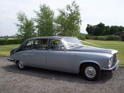 classic silver Daimler wedding car sydney