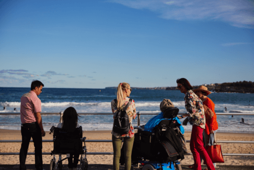 Sydney beach with disabled transport