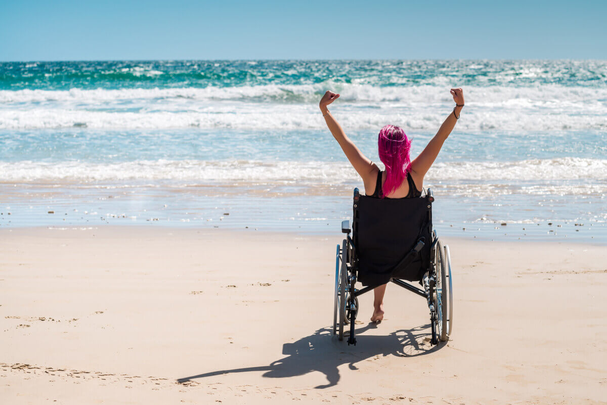 wheelchair on sydney beach